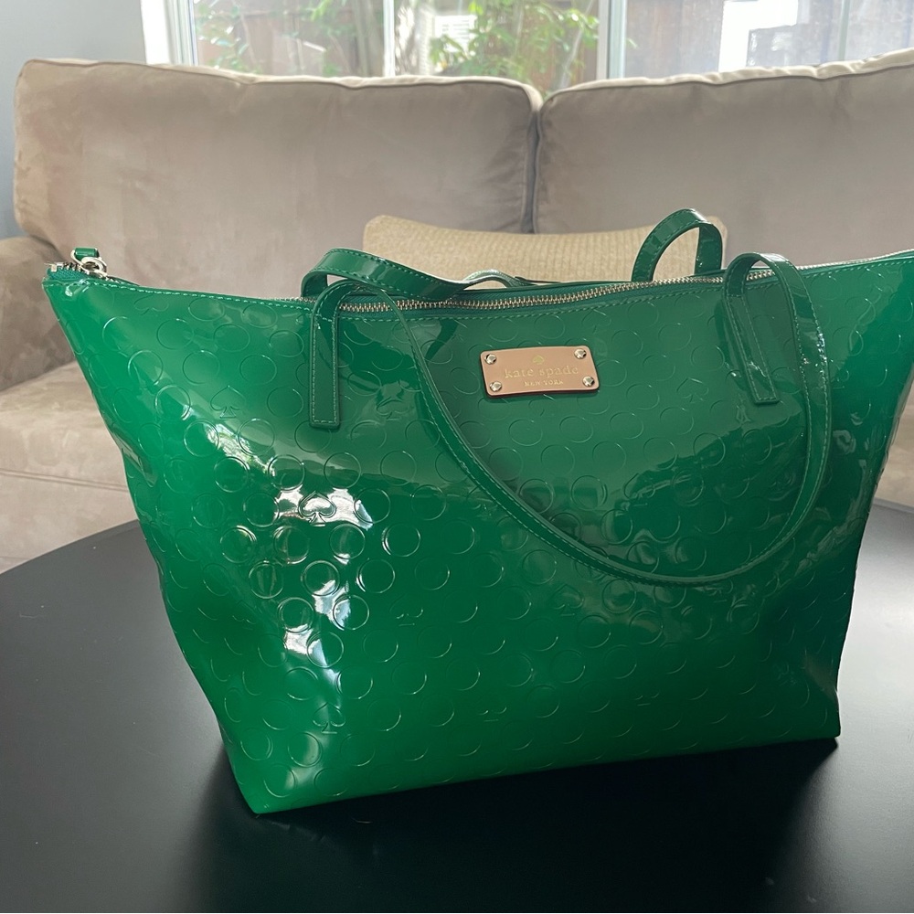 Kate Spade Green Patent Leather Tote Bag